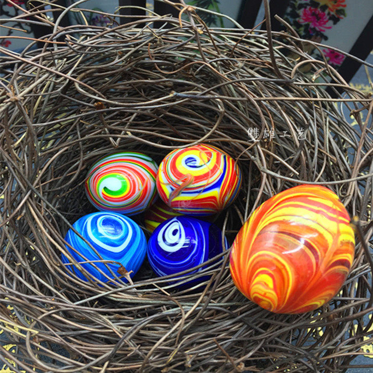 Hot fish tank dotted with colored stone / small flower egg craft gift decorated artificial stone creative peacock egg