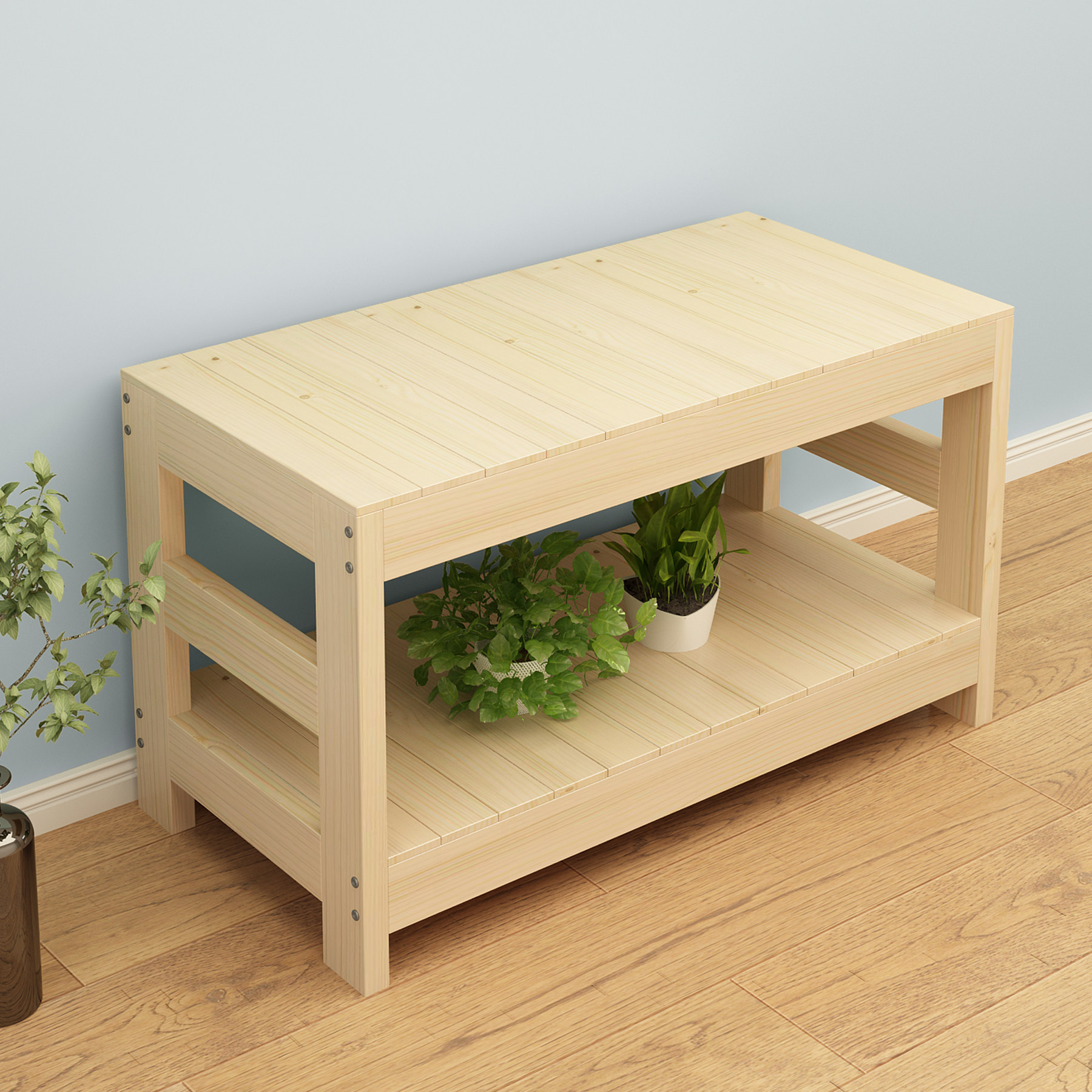 Solid wood fish tank shelf small double-layer custom made simple simple household aquarium bottom cabinet fish tank cabinet base storage