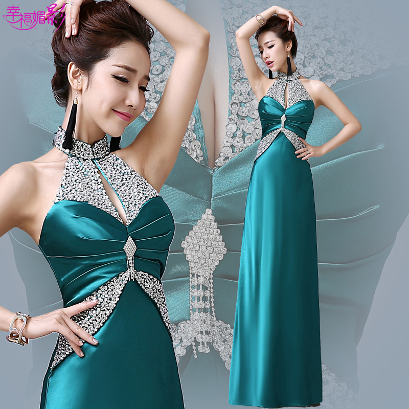 Evening dress prom gown Banquet evening dress long noble elegant temperament slim women annual meeting host dress performance dress