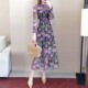 French chiffon dress autumn new style female celebrity temperament royal sister light and familiar wind waist slim long skirt spring style