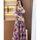 Chiffon fashion dress 2023 spring new temperament age-reducing women's clothing Hepburn style French floral long skirt