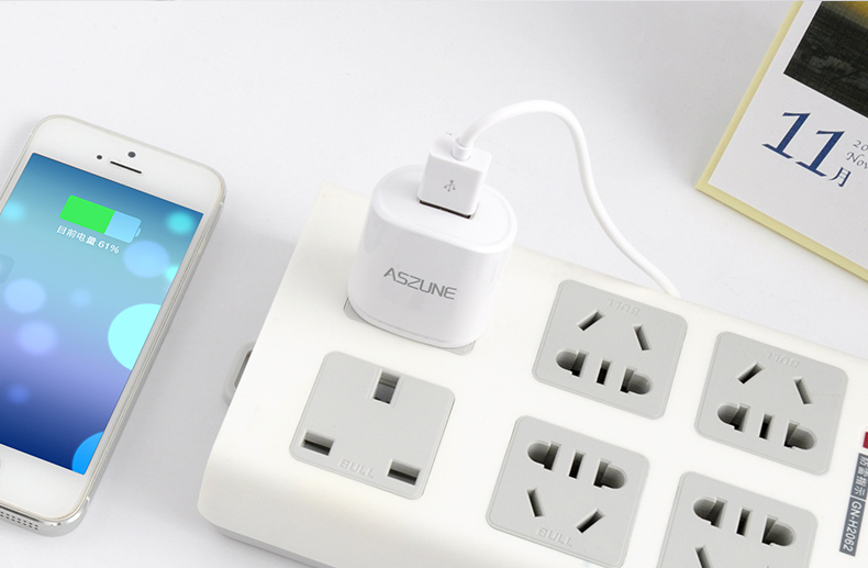 Phụ kiện điện thoại ASZUNE củ sạc USB dành cho Apple Android 2A