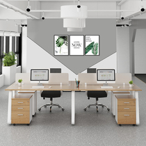 Staff desk Office desk 6-person screen work card four-person office office desk and chair combination Simple and modern