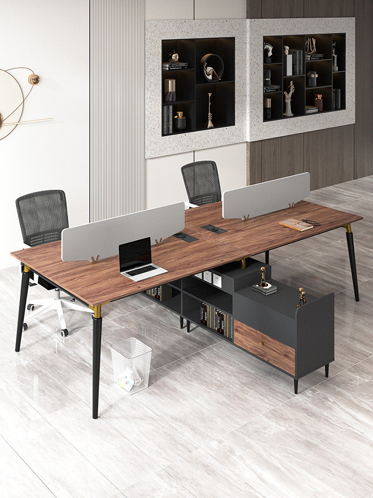 Minimalist modern staff desk 2 4 people with computer table and chairs combined screen partition Finance station 6 people innate