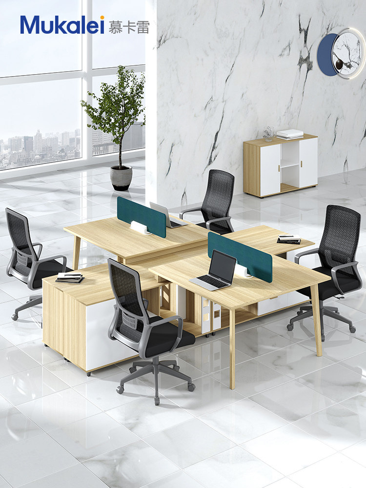 Mukare financial desk 2 4 people simple modern staff office table and chair combination staff bit