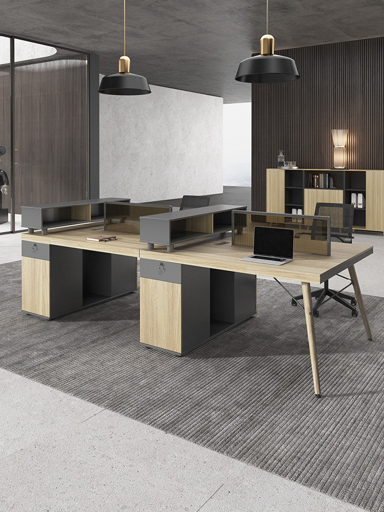 Staff Desk Sub Brief Modern Office Computer Desk Chair Composition 4 6 Four Job Station Furniture