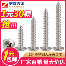 304 stainless steel flat head self-tapping screw m3456mm cross big head screw Zigong screw mushroom head