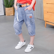 Chàng trai bảy điểm quần mùa hè mỏng quần lỏng lẻo của trẻ em vừa denim quần short năm điểm trẻ em quần mùa hè 2020 triều.