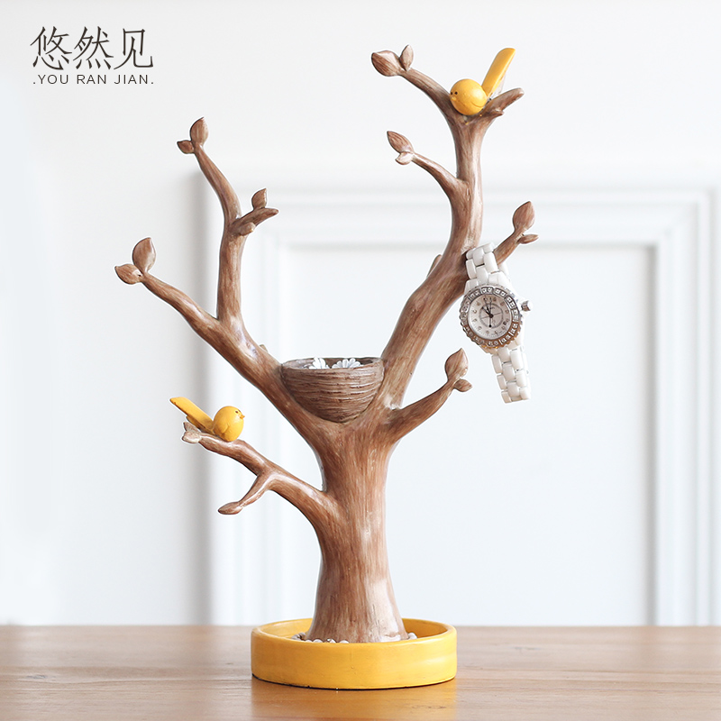 Creative Personality Genguan Collection Layer Shelf Branch Jewelry Rack Ring Necklace display rack Home treetop Decorative Hem