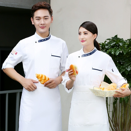 Высокий шеф -повар обслуживание длинные -насыщенные осенние и зимние отели кафетерий обратно кухонная шеф -повар