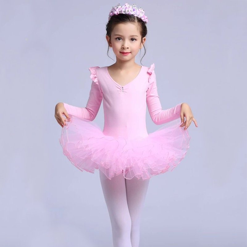 Korean version of children's ballet skirt fleece gauze dress dance performance costume young girl chorus dress practice dress girl dance