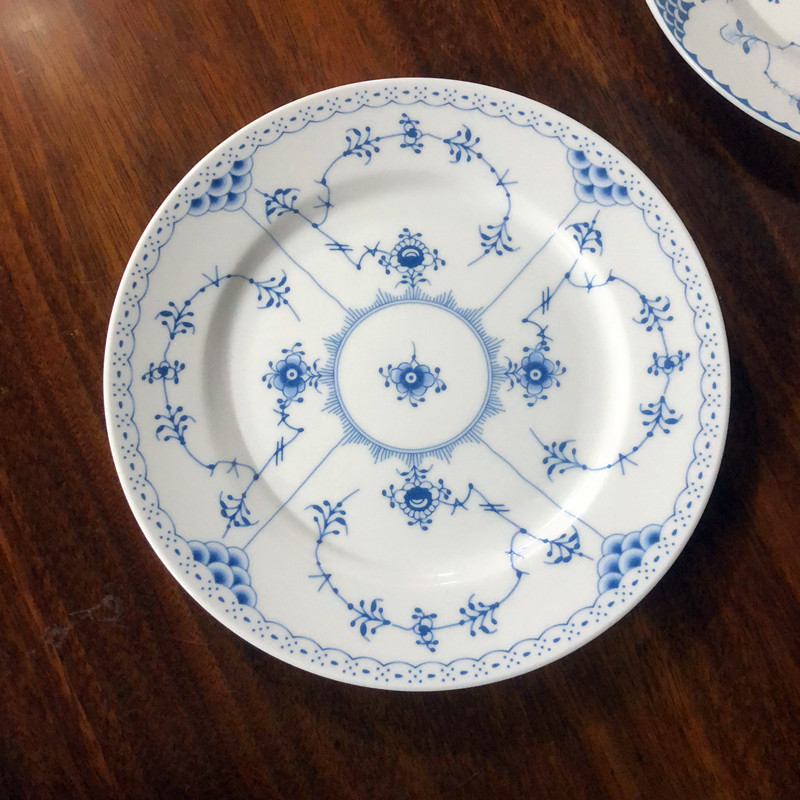 Blue Tangcao Bowl, Household Plate, Shallow Plate, Deep Plate, Fresh Blue Flower, Simple Dinner Plate, Ceramic Plate, Elegant Dish Plate