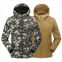 TAD shark skin soft shell clothing camouflated with hat catch suede mens cashmere riding bike outdoor sportswear