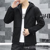 2020 Spring Autumn New Tandem Hat Jacket Male Brief About 100 Ride Thin with cap jacket Han version handsome and styled Chick-shirt