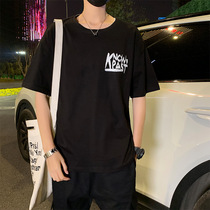 Summer Short Sleeve T-shirt Boys Sportswear Casual Suit Teenagers Junior High School Student Boomer Personality Middle Sleeve Sweatshirt