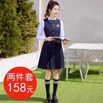 幼儿园幼师工作服园服教师时尚气质春夏职业装老师制服连衣裙套装