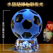 Football Gift Idea Boy Birthday Messi man Puppy Crow mains on a Diy lettering crystal model luminous