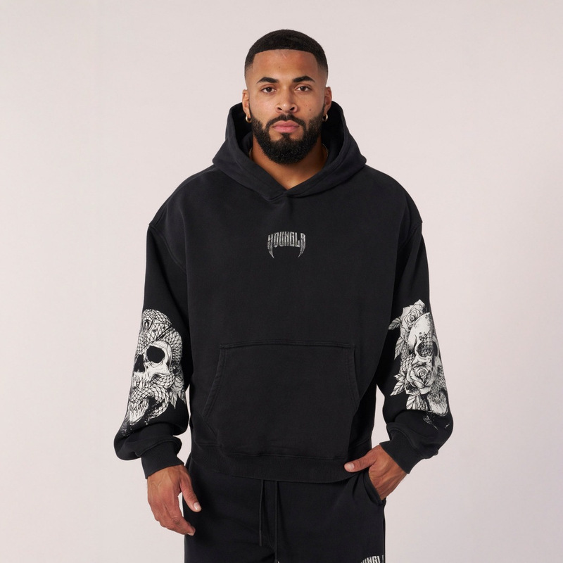 Youngla American Retro Fashion Brand Men's Hooded Sweatshirt Autumn and Winter New Sports Fitness Running Training Hoodie