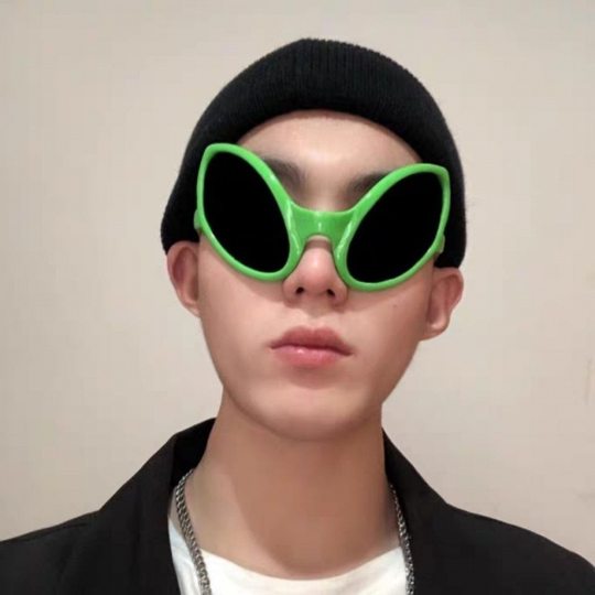 Transform into et alien green cool sunglasses