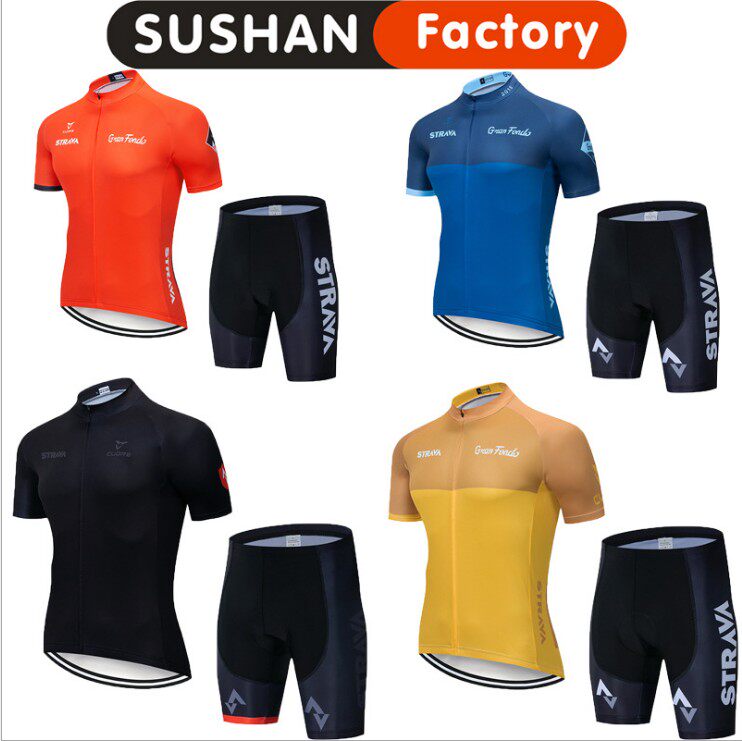 2019 Hot Sell Summer STRAVA Short Sleeve Riding Suit Outdoor Men's Cross-country Bike Breathable Speed Dry Wish Burst
