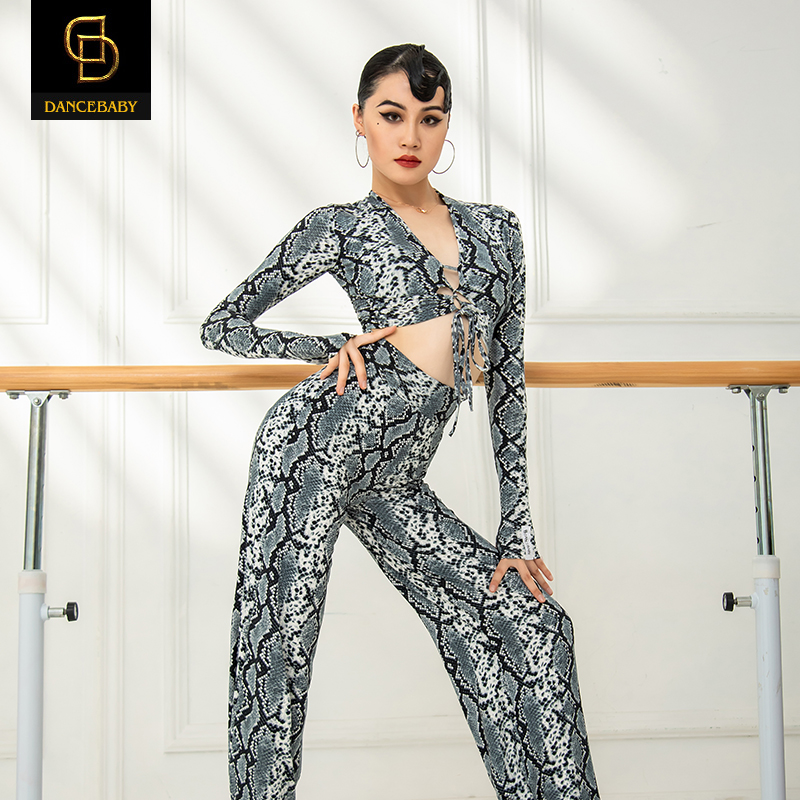 dancebabyLatin dance dancer to practice blouses dance suit dancing suit long sleeve national standard dance new ZD321