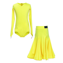 Cicaso Latin dance clothing girls professional competition clothing long-sleeved heart collar competition clothing childrens regulations G7075