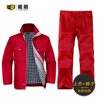 Большой красный костюм [двойная модель полиэстера хлопка]