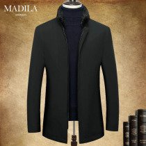 Mattila thickened down jacket mens new middle-aged mink stand collar rabbit hair liner Parker suit goose down casual warm