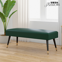 Light luxury home leather stool shoe stool bench bench bench bench bench rectangular sofa Net red clothing store