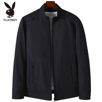 Flowers Playboy jacket Male middle-aged spring autumn season jacket Business Leisure Dad Collar Jacket