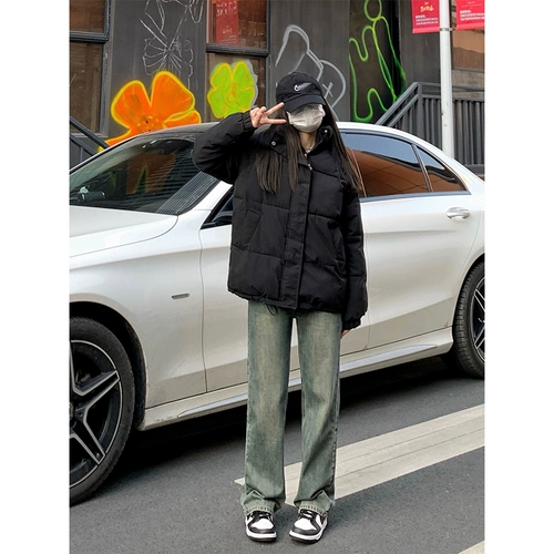 纯哥家 Прямые свободные джинсы, штаны, ретро повседневные брюки для отдыха, свободный прямой крой, высокая талия