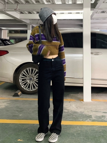 纯哥家 Весенние прямые свободные джинсы, ретро штаны, 2025 года, тренд сезона, высокая талия, свободный крой, подходит для подростков