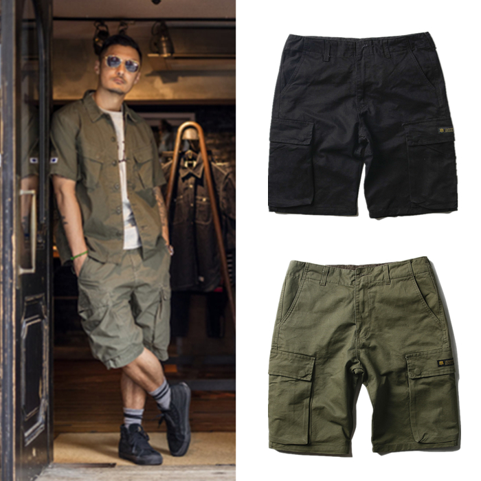 Tide card Yu Wenle Same-style Summer Shorts Camouflawless Loose Multiple Pockets Casual Workwear Pants 50% Pants Male size Size Tide