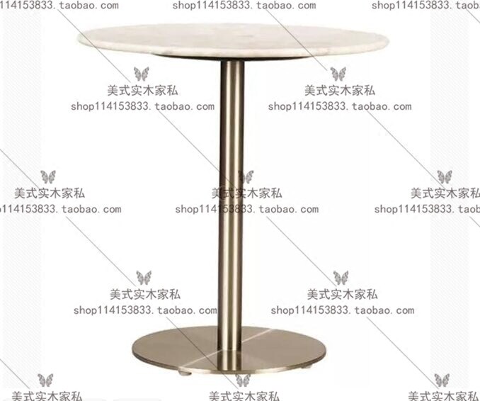 Modern minimalist round stainless steel tea table talks table Nordic creative reception table coffee table marble face round a few