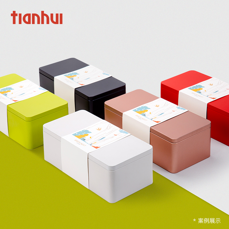 Tianhui packaging tea can green tea iron box empty box rectangular tea box tea box iron can empty gift box custom
