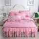 Phiên bản tiếng Hàn của chăn bông phủ giường ngủ váy bốn bộ dày cotton cưới màu đỏ chăn đỏ bộ đồ giường 1,8 / 2 mét