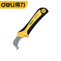 Effective protective cable stripping knife cable knife insulated electrician knife hook sickle curved blade DL385001DL385002