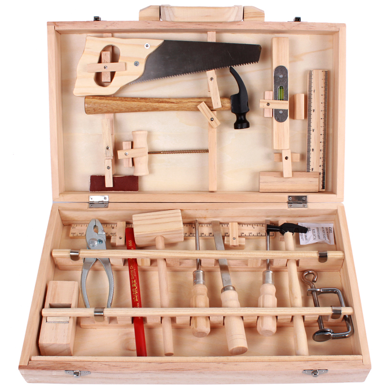 Children Maintenance Rational Wooden Toolbox Toy Simulation Disassembly multi-work carpentry male baby dressing house Wine Puzzle suit