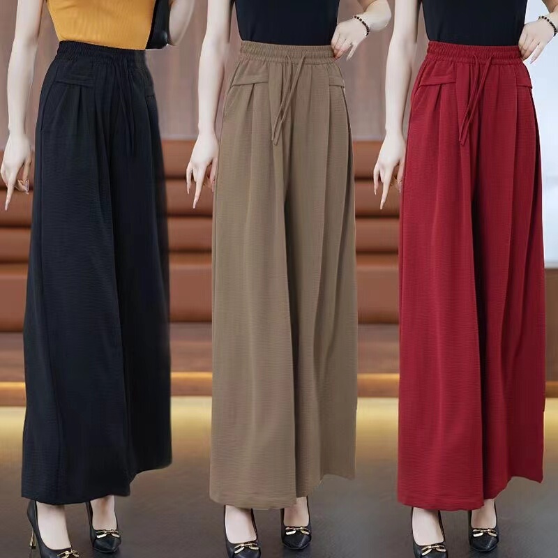 Summer New Style Skirt Pants for Women, Chinese Style Drapey Wide-Leg Pants, High-Waisted Loose Plus-Size Casual Pants, Mosquito-Proof and Sun-Protective