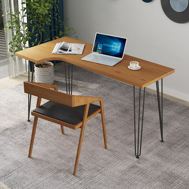 Nordic log corner computer desk home simple L desk modern custom small apartment economic desk assembly