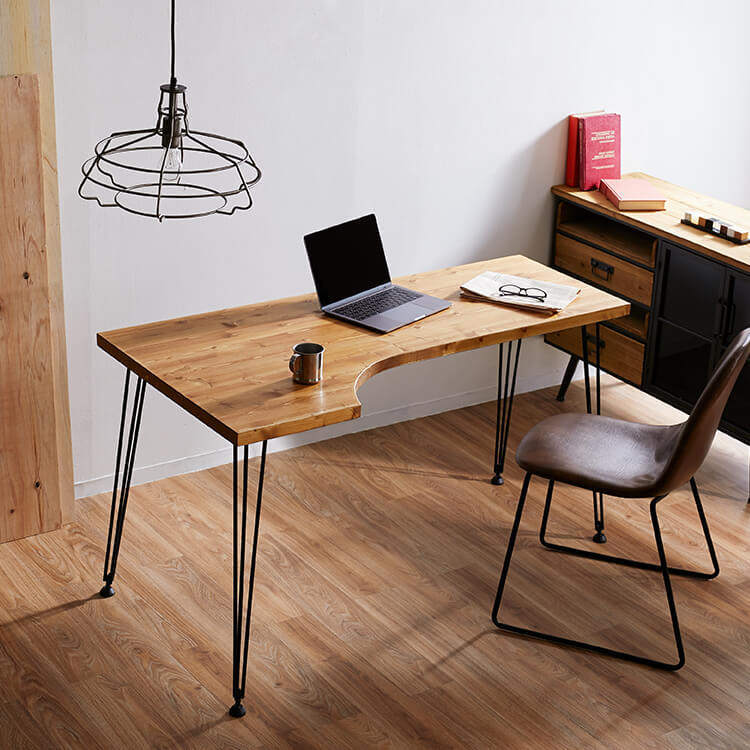 Nordic solid wood table modern minimalist dining table light luxury computer table home wrought iron L-shaped corner table assembly table legs