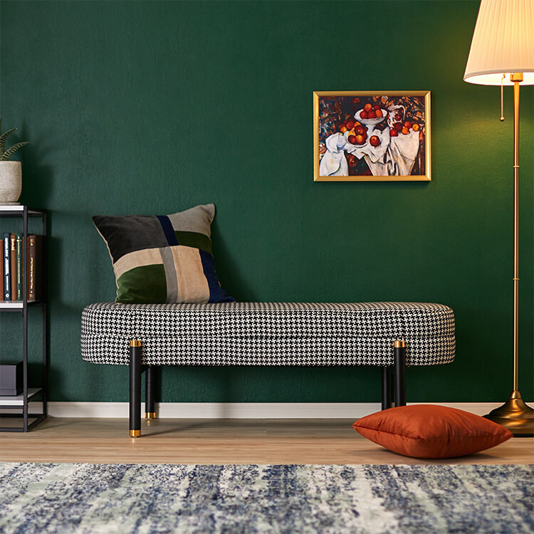 Nordic shoe changing stool home door houndstooth wear shoe stool bench modern minimalist sofa chair light luxury bed end stool