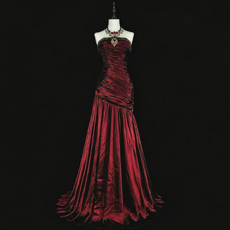 Vintage Heavy-Duty Formal Dress, Socialite Light Luxury Coming-Of-Age Ceremony, Birthday Party, Banquet Host Evening Dress