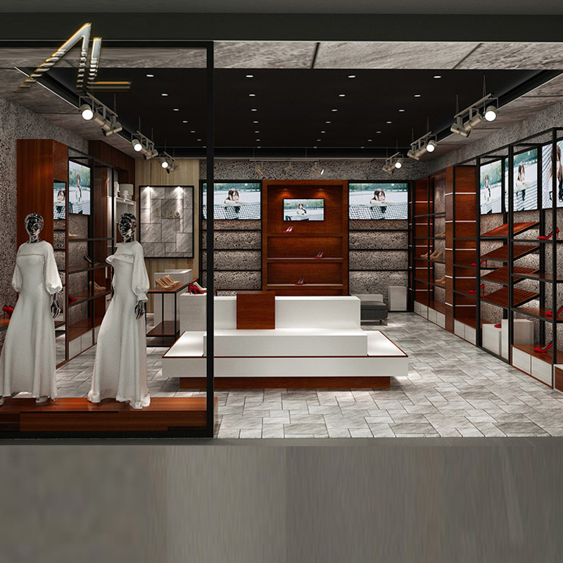 Shoe shop showcase custom-made luggage multi-layer display cabinet wooden shelf modern minimalist multi-functional display cabinet custom