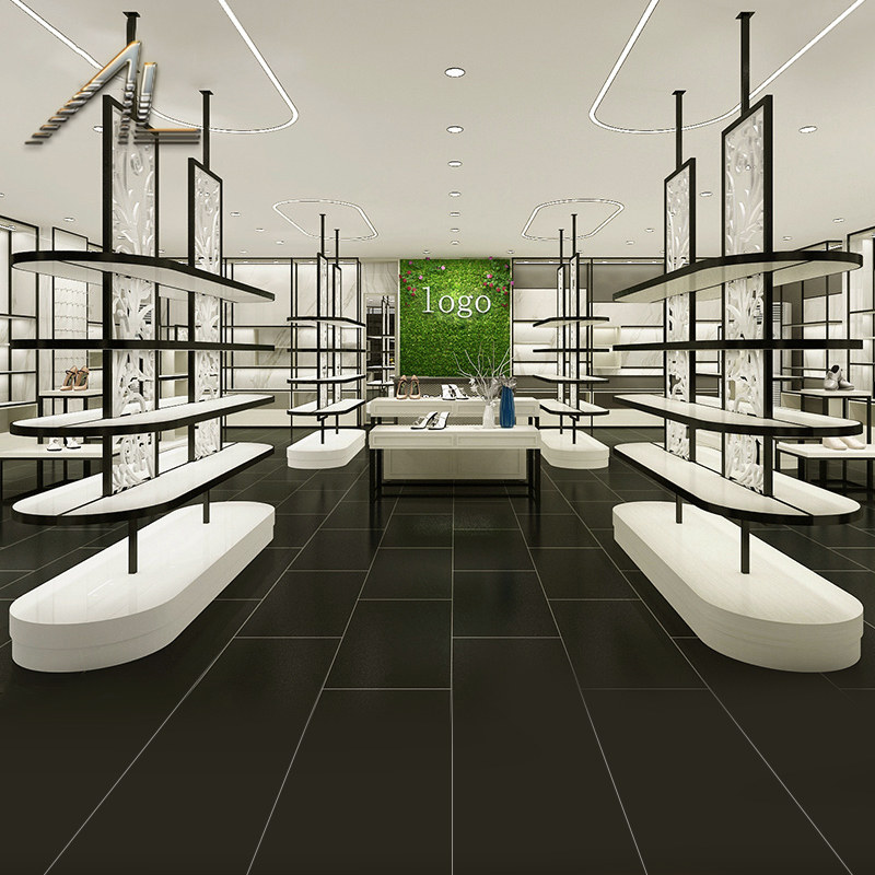 Shoe store shoe rack display rack Nakajima cabinet showcase shoe display cabinet shop shelf with light creative custom display cabinet