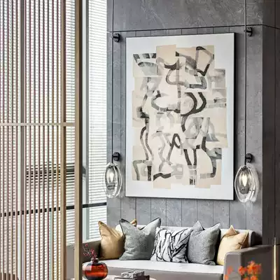 Dafen Village oil painting custom living room decoration painting light luxury simple corridor aisle porch Hotel Villa hand painted murals