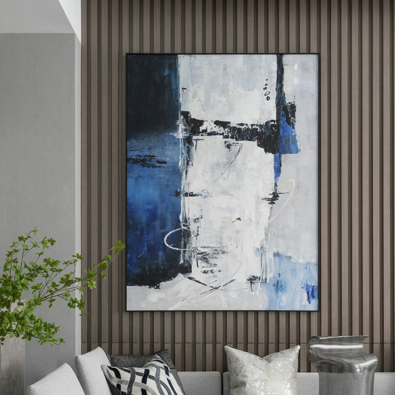 Living room dining room porch decorative painting hand-painted oil painting custom modern simple sofa background wall abstract mural large