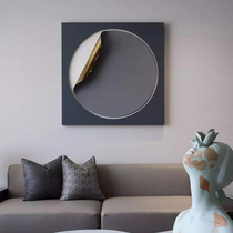 Dafen Oil Painting Village Simple Modern Stereo Decorative Painting Abstract Metal Round Light Luxury Model House Sales Wall Decoration