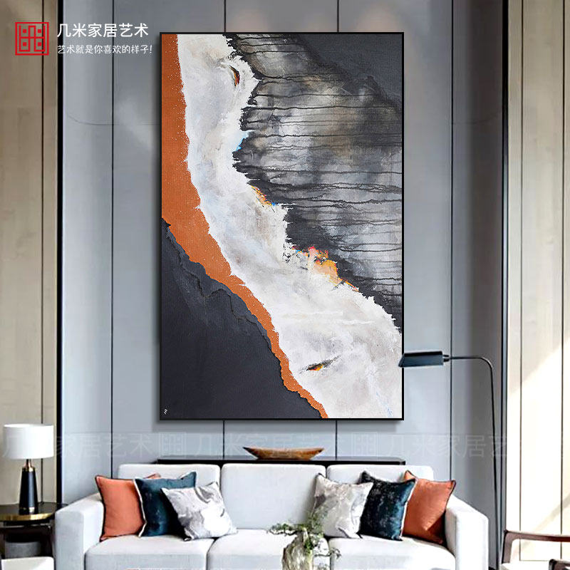 Dafen village handmade villa duplex floor Abstract hanging painting Pure hand-painted oil painting Entrance corridor stairs aisle decorative painting