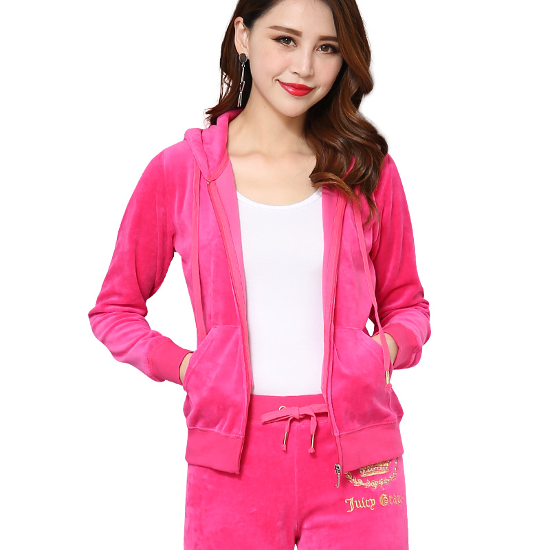 2022 spring and autumn gold silk velvet sportswear suit juicy grape foreign style slim casual two-piece women's fashion - Taobao